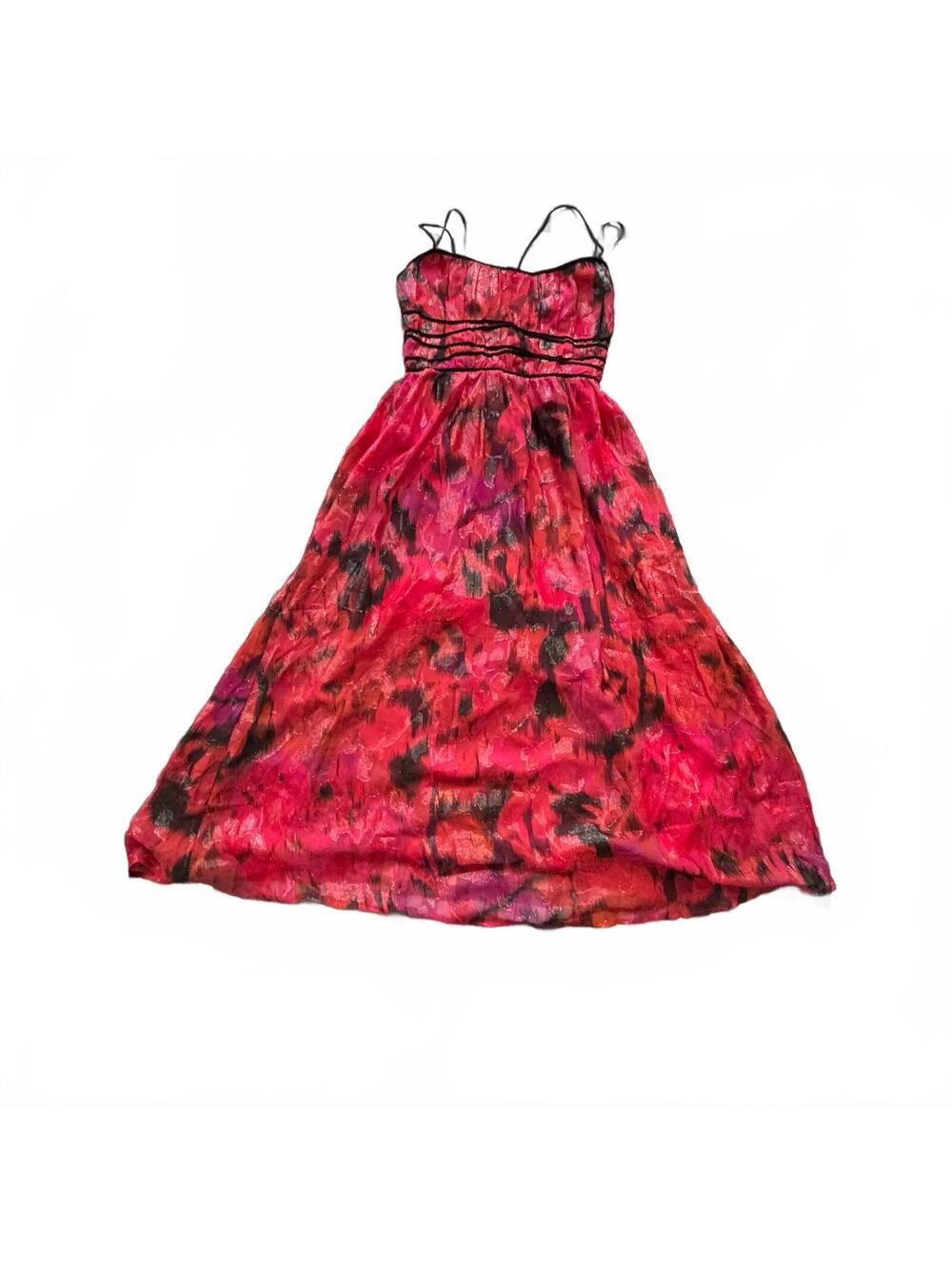 Forever21 Red Floral Satin Cocktail Dress